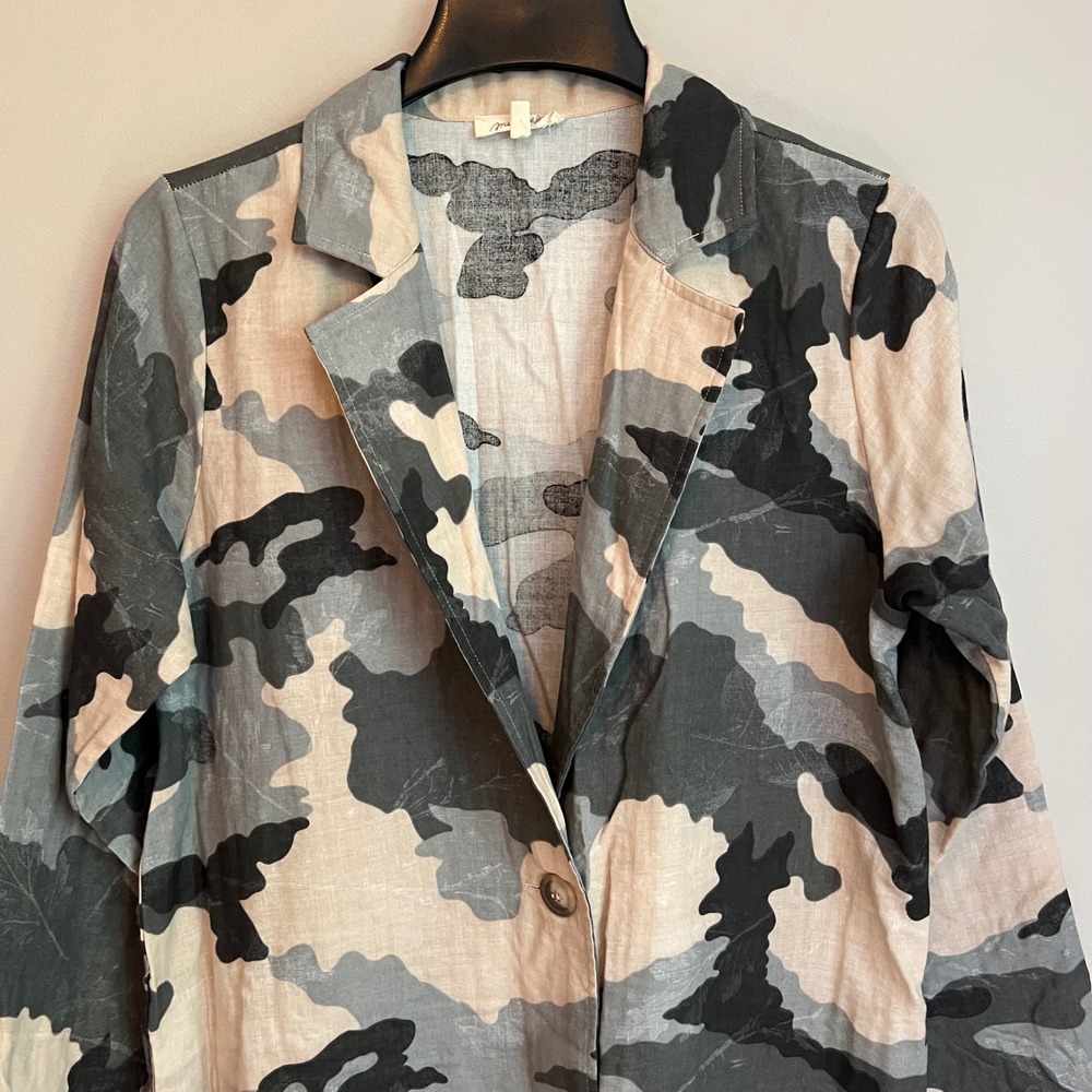 Mystree Women Camo Cotton Duster Longline Jacket Streetwear Utility Chic Edgy - Picture 2 of 8
